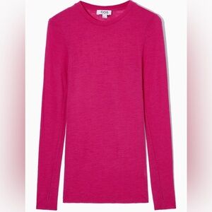COS CREW-NECK MERINO WOOL TOP size XS